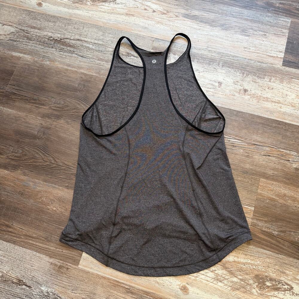 Lululemon My Race My Pace racerback tank top in gray & black sz 6